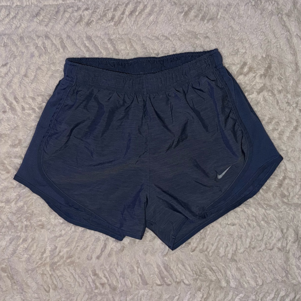 Nike Women's Dusty Blue Athletic Shorts with Reflective Swoosh